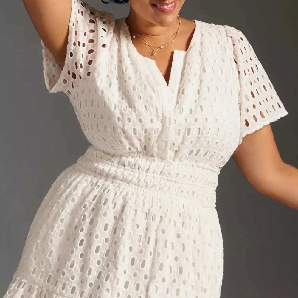 PLUS Anthropologie The Somerset Mini Dress: Eyelet Edition Size 3X $160.00 - Picture 3 of 8